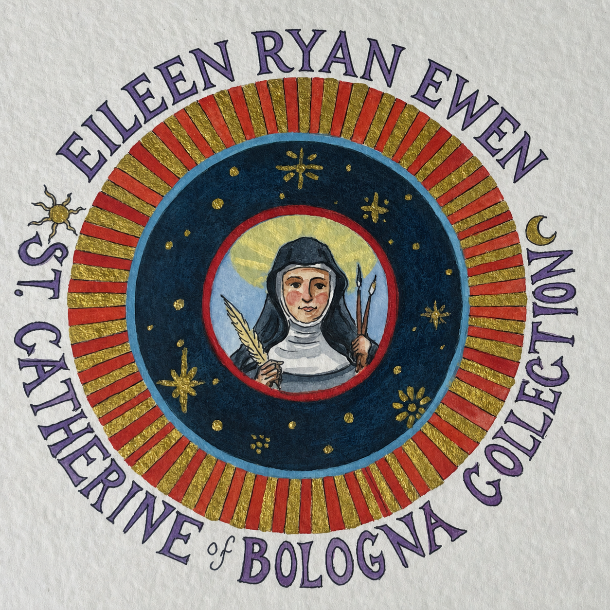 Hand-painted St. Catherine of Bologna Collection mark by Eileen Ryan Ewen